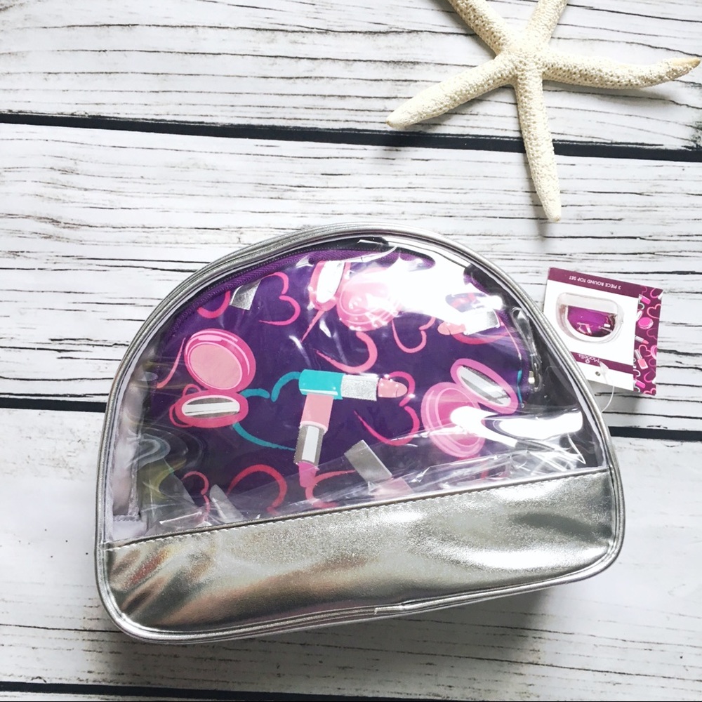 MODELLA 3 Pc Nesting Round Top COSMETIC/MAKEUP BAG Set